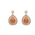 Yello Gold plated orange crystal with pearls earrings set